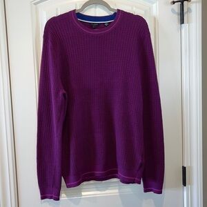 Ted Baker London beautiful vibrant purple cotton blend waffled sweater XL (6)